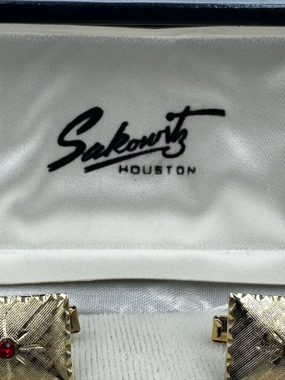 Sakowitz of Houston Goldtone Satin Finish Cufflinks